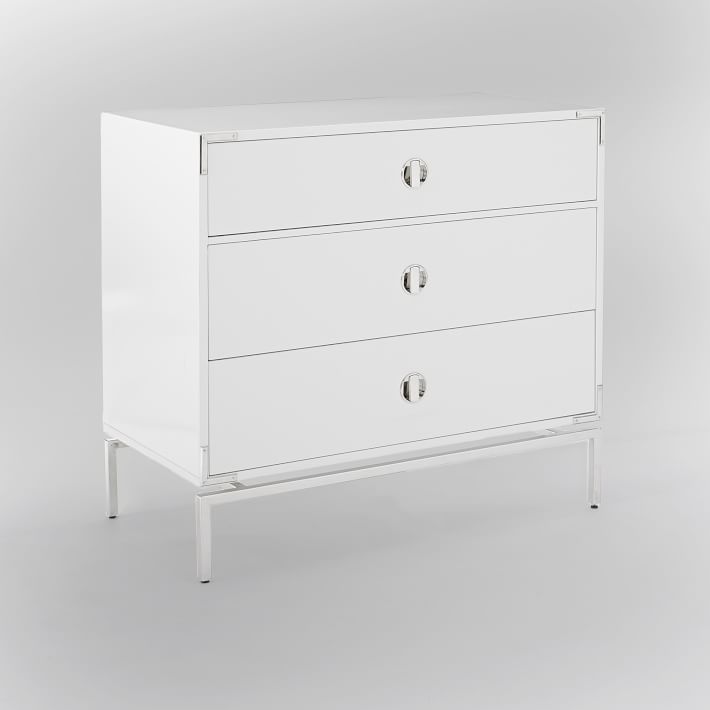 Malone Campaign 3-Drawer Dresser - White Lacquer | west elm
