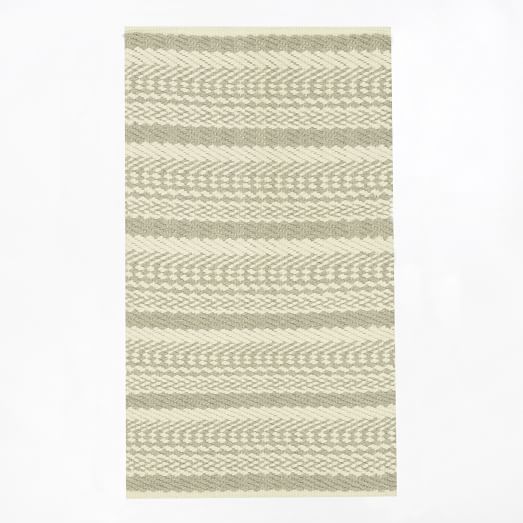 Fairisle Rug, 3'x5', Ivory/Feather Gray