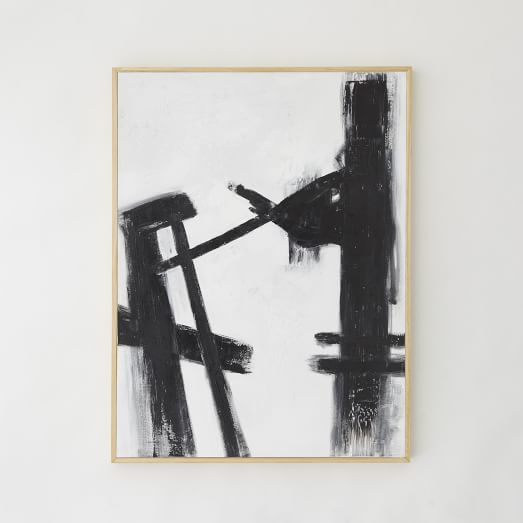Abstract Black + White Painting, Small II