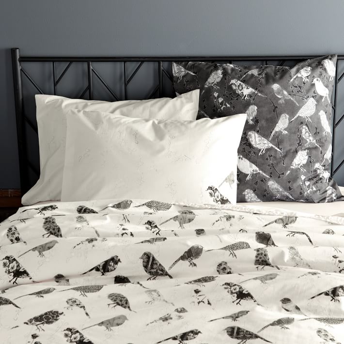 Bird Duvet Set The Duvets Anic Bird Collage Duvet Full Queen Ivory West Elm