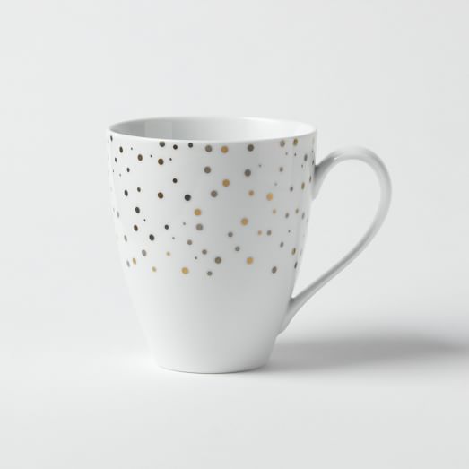 Kamal Snow Mug, Set of 4, Gold/Platinum