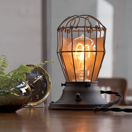 Clover Industrial Desk Lamp, Oil Rubbed Bronze with UL Black Braided Cord