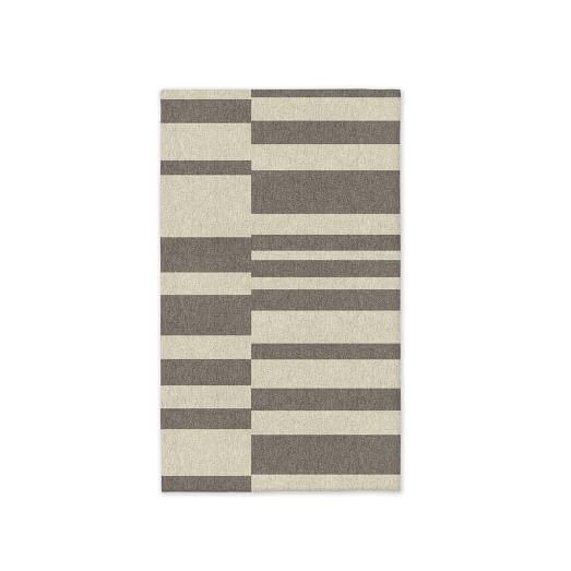SPO Offset Stripe Dhurrie, Platinum, 3'x5'