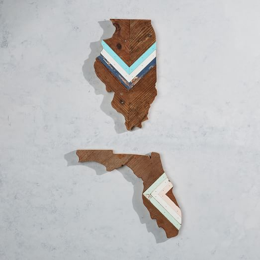 Hemlock & Heather Wood State Wall Hangings west elm