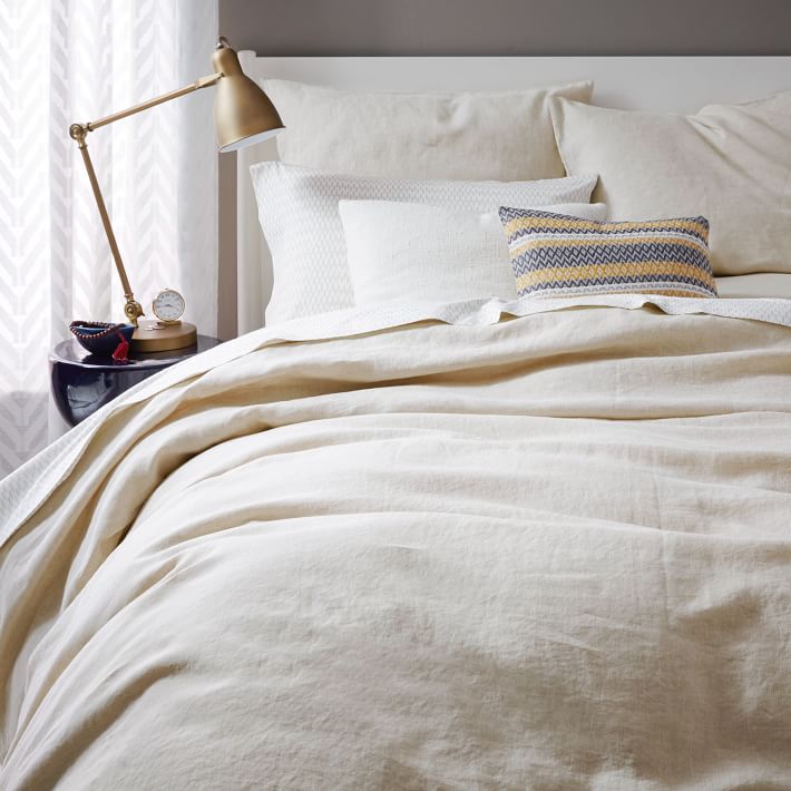 Belgian Flax Linen Duvet Cover Shams Natural West Elm