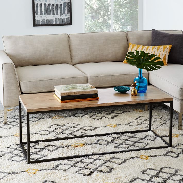 Box Frame Coffee Table - Whitewashed Mango | west elm - 