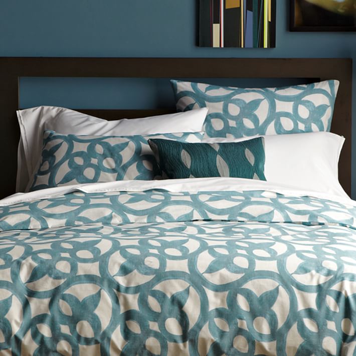 Brown And Teal Duvet Sets The Duvets Anic Ironwork Duvet Cover Shams West Elm