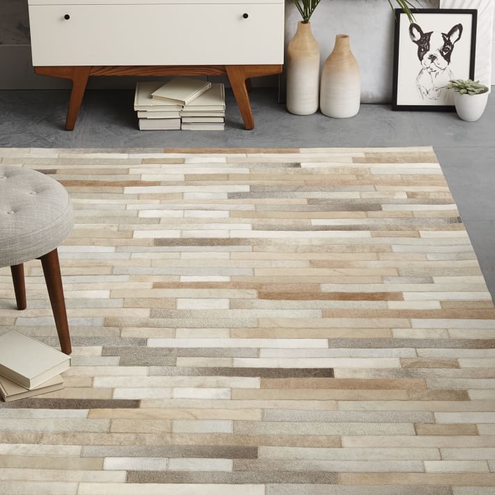 Cowhide Area Rugs Roselawnlutheran Piecedpatched Cowhide Rugstripewest Elm