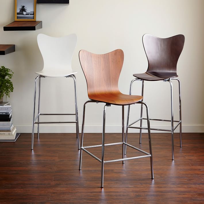 Scoop-Back Bar Stool + Counter Stool - White | west elm Scoop-Back Bar Stool + Counter Stool - White | west elm -