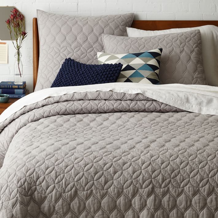 Mid-Century Circlet Ogee Quilt + Shams | west elm - 