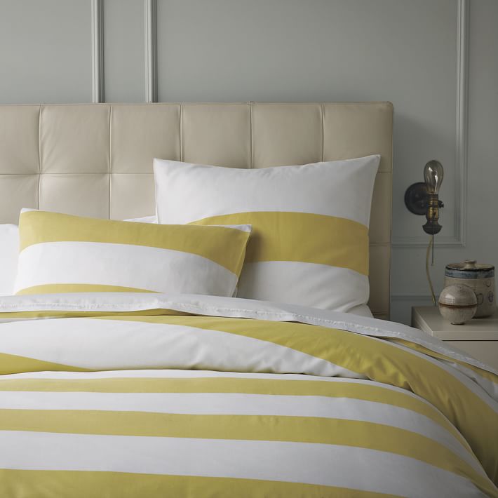 Stripe Duvet Cover White Citron West Elm