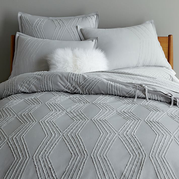 Beautiful Elegant Ruffled Textured Beige Khaki Modern Duvet Set