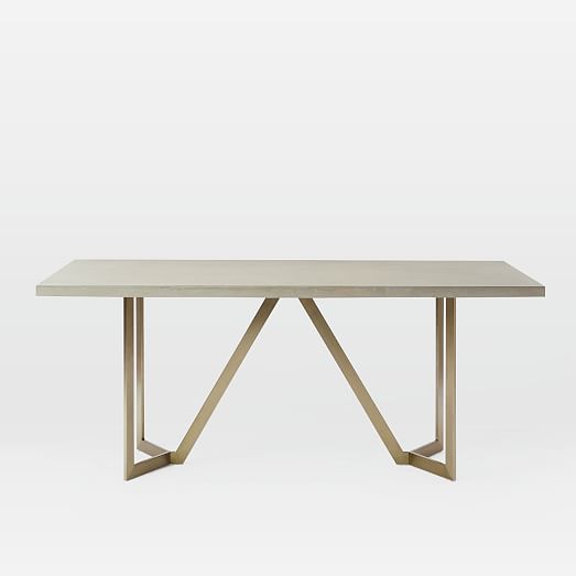 Tower Dining Table Blackened Brass west elm