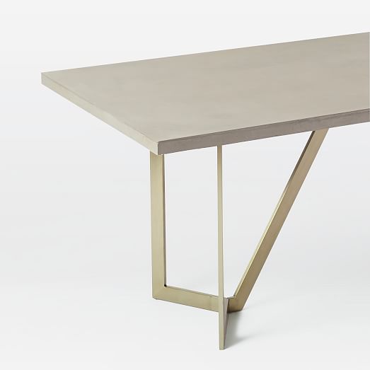 Tower Dining Table Blackened Brass west elm