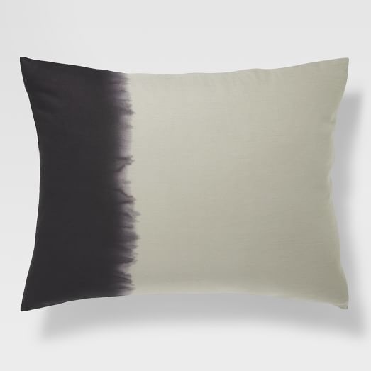 Dip-Dye Linen Cotton Blend Duvet Cover + Shams - Plaster/Iron | west elm