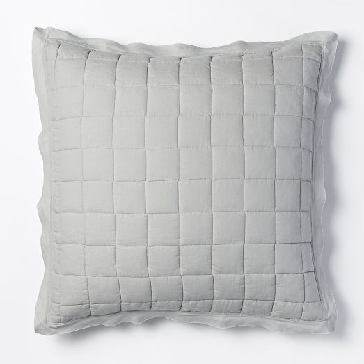 Belgian Flax Linen Quilt + Shams - Platinum | west elm