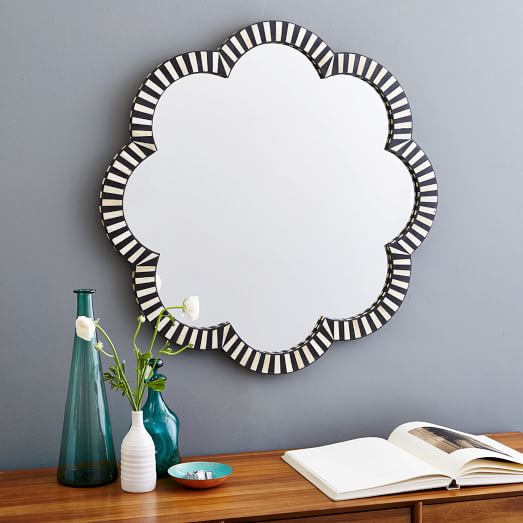 Bone Inlay Wall Mirror - Flower | west elm