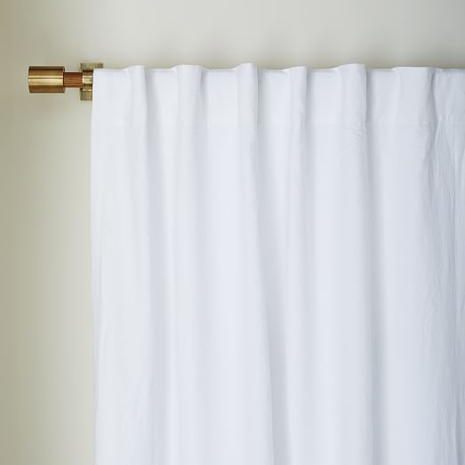 Belgian Flax Linen Curtain - White | west elm