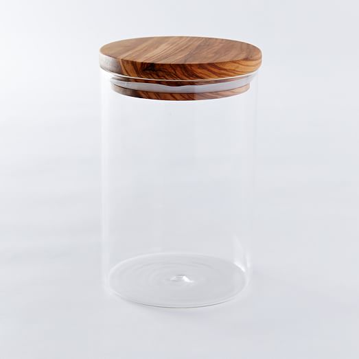 Olive Wood + Glass Canister | west elm