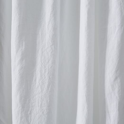 Belgian Flax Linen Curtain - White | west elm