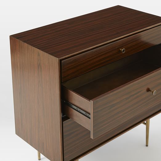 Heston Mid-Century 3-Drawer Dresser - Rosewood | west elm