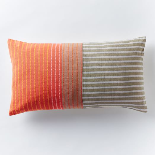 Steven Alan Colorblocked Ribbon Pillow Cover - Sunglow | west elm