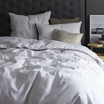 Linen Cotton Duvet Cover - White | west elm