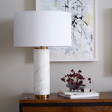 Pillar Table Lamp - Marble | west elm