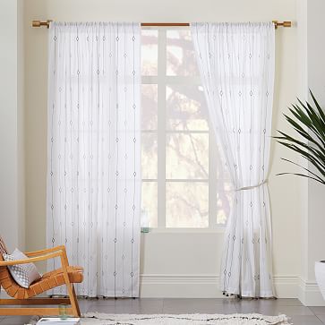 Diamond Stripe Embroidered Curtain | west elm