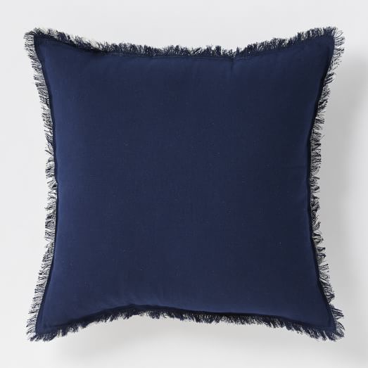 Frayed Edge Reversible Pillow - Nightshade/Frost Gray | west elm