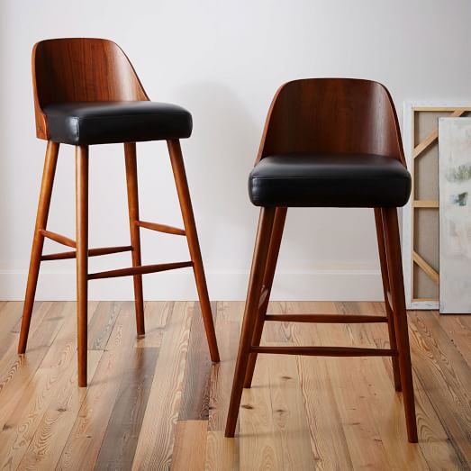 Bentwood Leather Bar + Counter Stools | west elm
