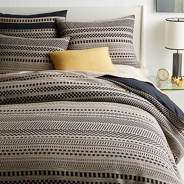 Organic Washed Woven Dot Duvet Cover + Shams | west elm