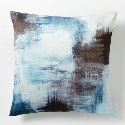 Painterly Texture Pillow Cover - Blue Teal | west elm