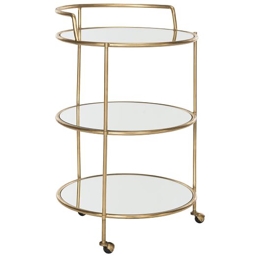 Gold Framed Mirrored Bar Cart | west elm